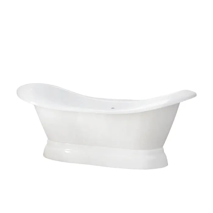 Barclay - Marshall 72" Cast Iron Double Slipper Tub on Base - CTDSNB-WH