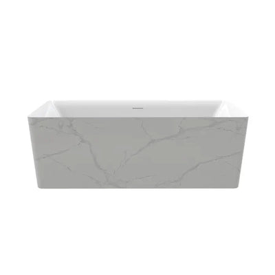 Barclay Marwa 65" Acrylic Tub with Internal Drain and Overflow-Marble White Kingston Brass