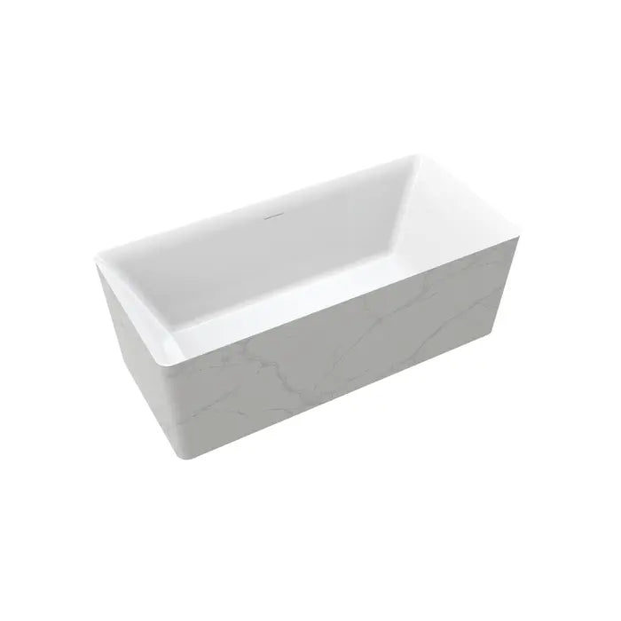 Barclay Marwa 65" Acrylic Tub with Internal Drain and Overflow-Marble White Kingston Brass