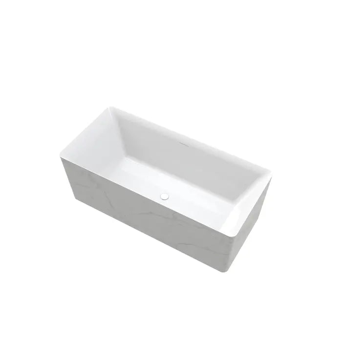 Barclay Marwa 65" Acrylic Tub with Internal Drain and Overflow-Marble White Kingston Brass