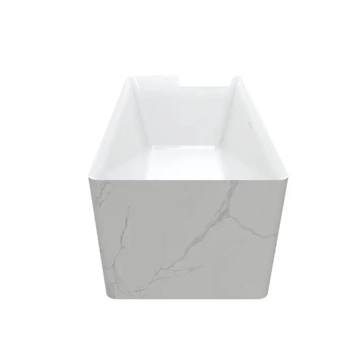 Barclay Marwa 65" Acrylic Tub with Internal Drain and Overflow-Marble White Kingston Brass