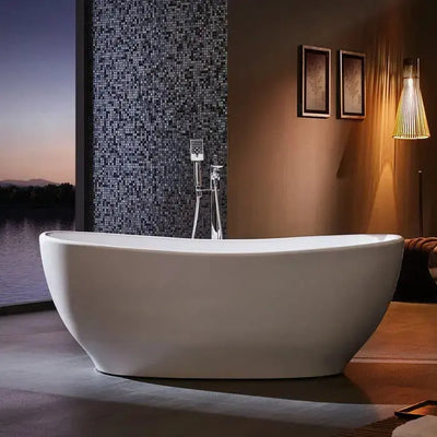 Barclay Mystique 59" Acrylic Double Slipper Tub with Center Drain and Overflow Barclay Products