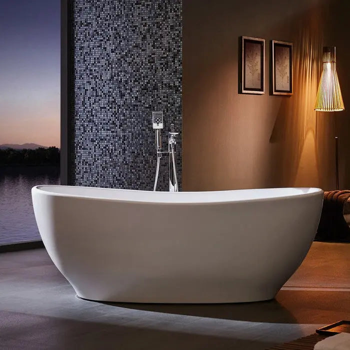 Barclay Mystique 59" Acrylic Double Slipper Tub with Center Drain and Overflow Barclay Products