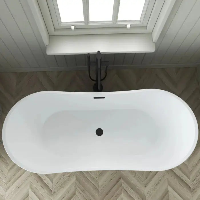 Barclay Nairobi 67" Double Slipper Acrylic Matte White Freestanding Tub Barclay Products