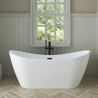 Barclay Nairobi 67" Double Slipper Acrylic Matte White Freestanding Tub Barclay Products