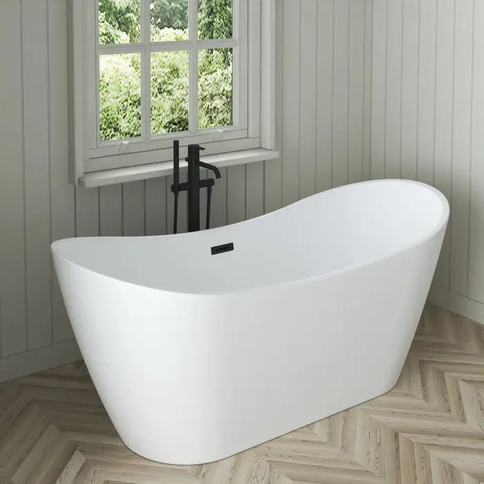 Barclay Nairobi 67" Double Slipper Acrylic Matte White Freestanding Tub Barclay Products