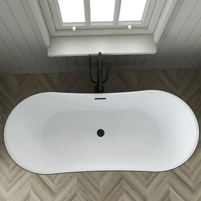 Barclay Nairobi 67" Double Slipper Matte Black Freestanding Tub Barclay Products