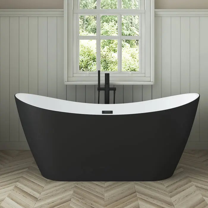 Barclay Nairobi 67" Double Slipper Matte Black Freestanding Tub Barclay Products