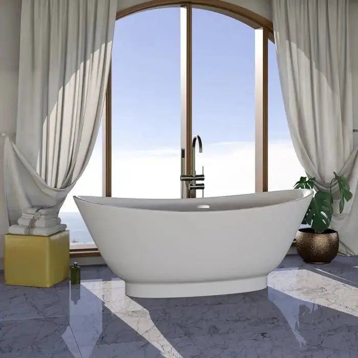 Barclay - Normandy 70" Acrylic Double Slipper Tub with Integrated Drain and Overflow - ATDSN70BIG Barclay Products