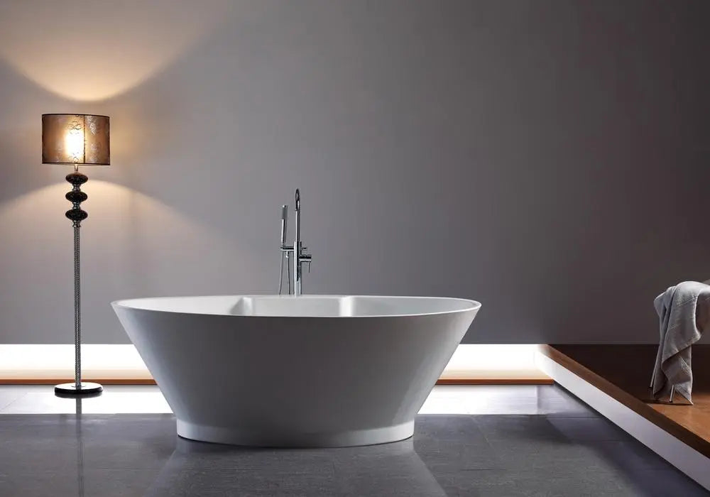 Barclay Portia 67" Acrylic Freestanding Tub with Integrated Drain and Wide Tap Deck