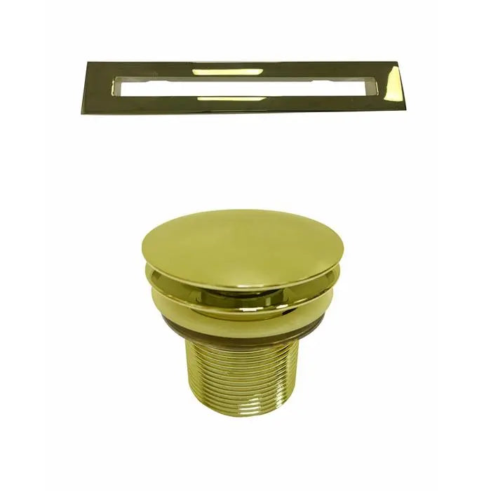 Barclay Portia 67" Acrylic Freestanding Tub Drain and Overflow Covers - Polished Brass