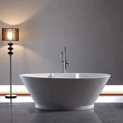 Barclay Portia Extra Wide Oval Freestanding Acrylic Tub with Wide Tap Deck and Integrated Drain
