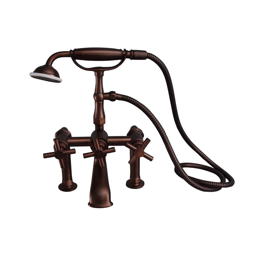 Polished Chrome - Barclay Products Clawfoot Tub Filler – Cross Handles Barclay Products