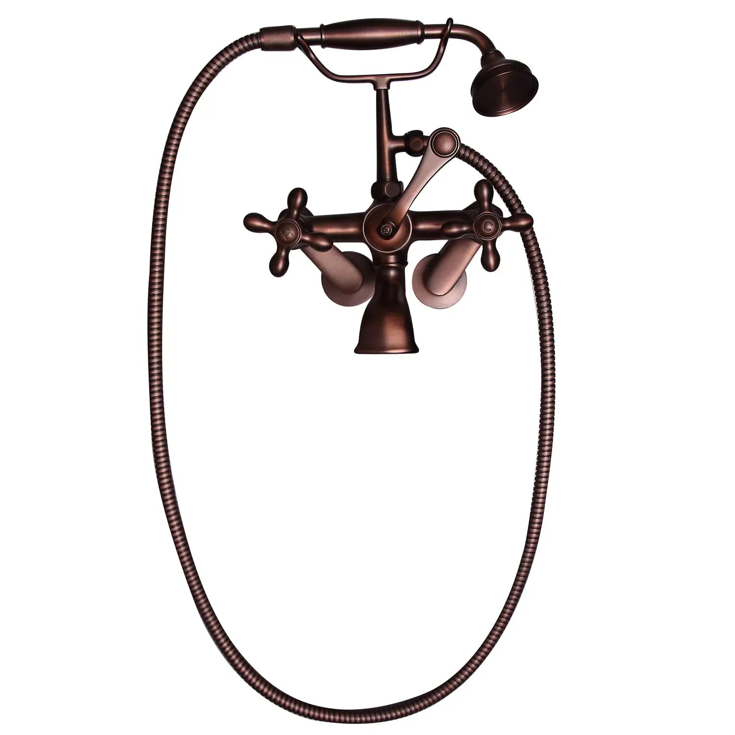 Barclay Products 4604 Tub Wall-Mounted Filler with Hand-Held Shower – Metal Cross Handles