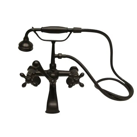 Barclay Products 4604 Tub Wall-Mounted Filler with Hand-Held Shower – Metal Cross Handles