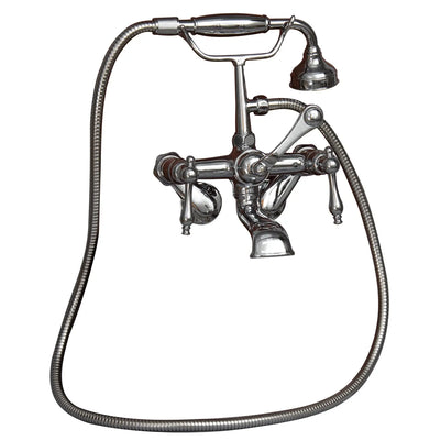 Barclay Products Tub Wall-Mounted Filler with Hand-Held Shower – Metal Lever Handles
