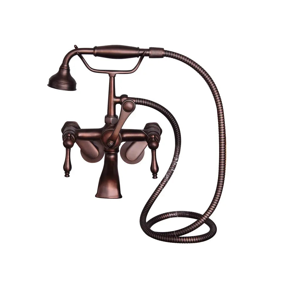 Barclay Products Tub Wall-Mounted Filler with Hand-Held Shower – Metal Lever Handles