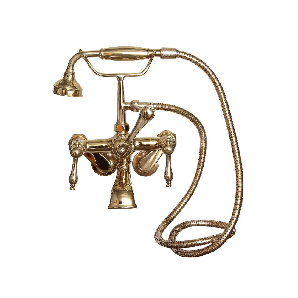 Barclay Products Tub Wall-Mounted Filler with Hand-Held Shower – Metal Lever Handles