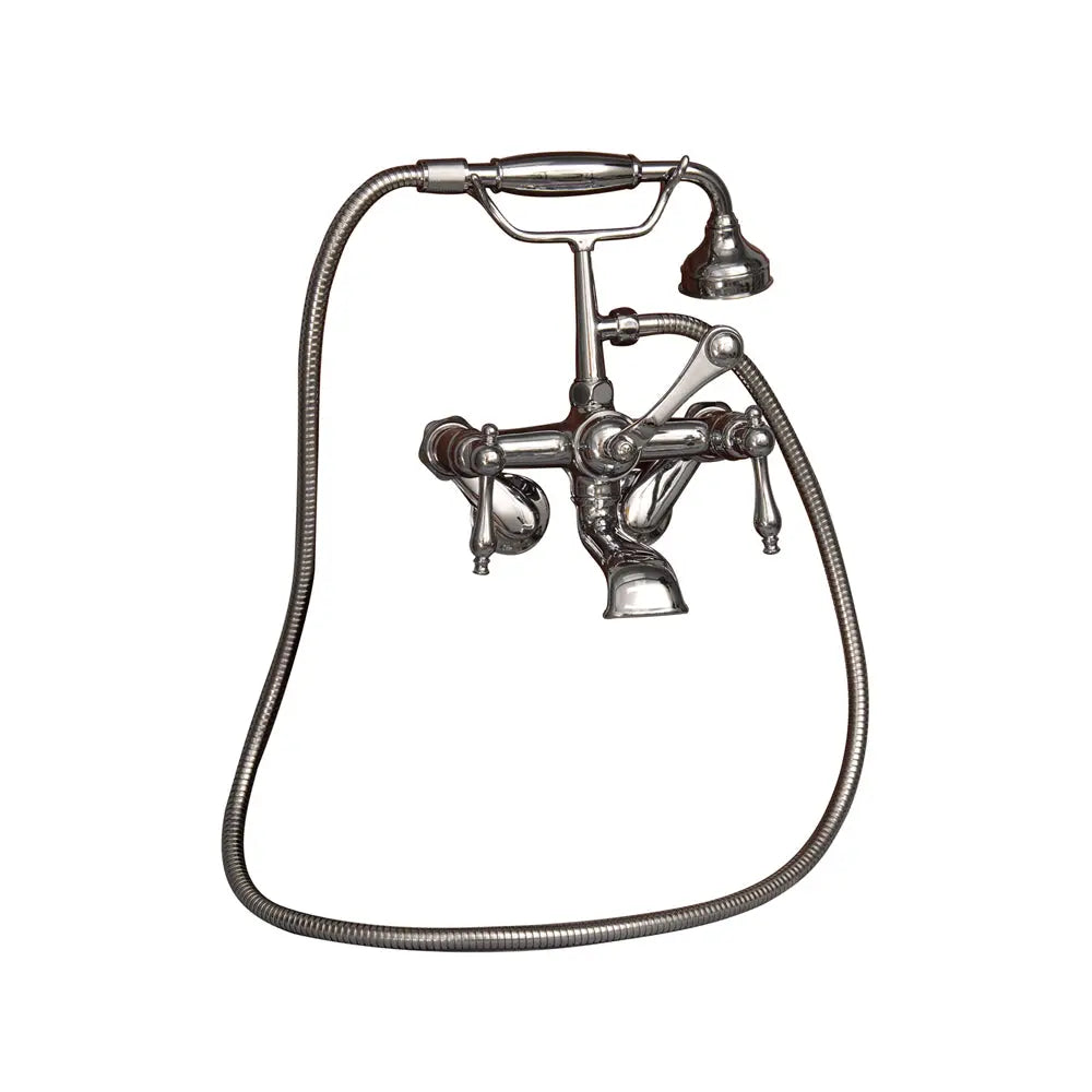 Barclay Products Tub Wall-Mounted Filler with Hand-Held Shower – Metal Lever Handles