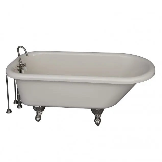 Barclay TKADTR60-BBN4 Anthea 60″ Acrylic Roll Top Tub Kit in Bisque – Brushed Nickel Accessories Barclay Products