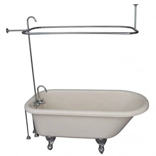 Barclay TKADTR60-BCP1 Anthea 60″ Acrylic Roll Top Tub Kit in Bisque – Polished Chrome Accessories Barclay Products