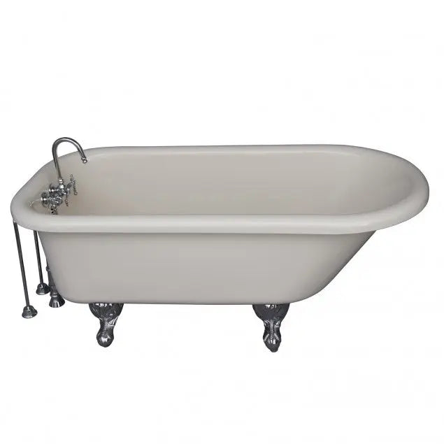 Barclay TKADTR60-BCP10 Anthea 60″ Acrylic Roll Top Tub Kit in Bisque – Polished Chrome Accessories Barclay Products