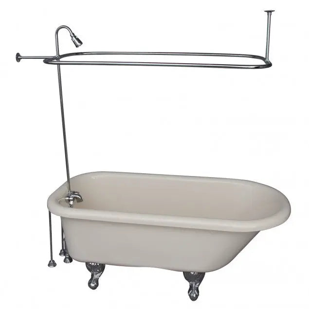 Barclay TKADTR60-BCP3 Anthea 60″ Acrylic Roll Top Tub Kit in Bisque – Polished Chrome Accessories Barclay Products