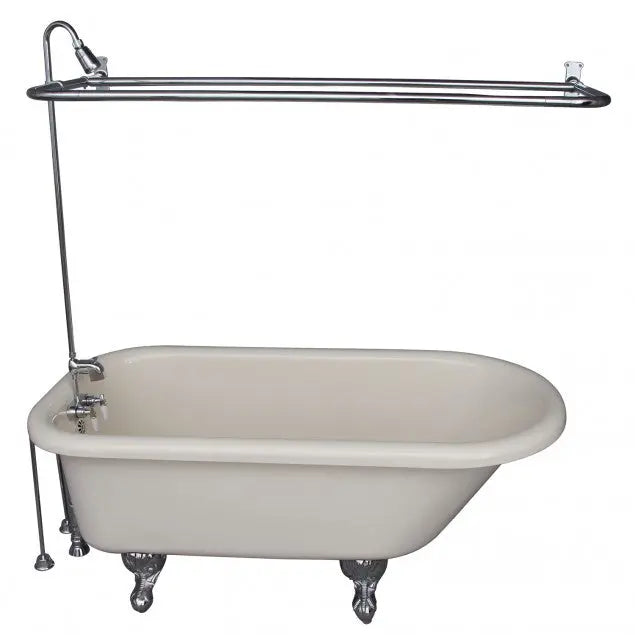Barclay TKADTR60-BCP4 Anthea 60″ Acrylic Roll Top Tub Kit in Bisque – Polished Chrome Accessories Barclay Products