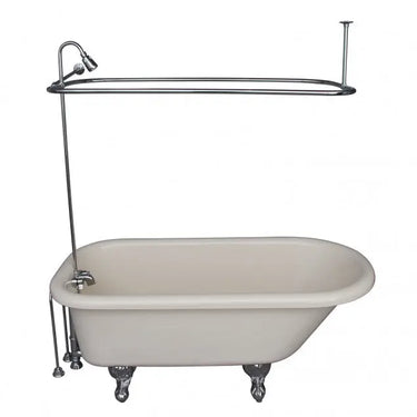 Barclay TKADTR60-BCP5 Anthea 60" Acrylic Roll Top Tub Kit in Bisque - Polished Chrome Accessories Barclay Products