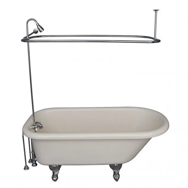 Barclay TKADTR60-BCP5 Anthea 60″ Acrylic Roll Top Tub Kit in Bisque – Polished Chrome Accessories Barclay Products