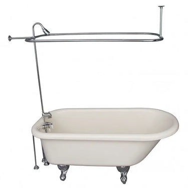 Barclay TKADTR60-BCP6 Anthea 60" Acrylic Roll Top Tub Kit in Bisque - Polished Chrome Accessories Barclay Products