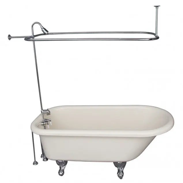 Barclay TKADTR60-BCP6 Anthea 60″ Acrylic Roll Top Tub Kit in Bisque – Polished Chrome Accessories Barclay Products