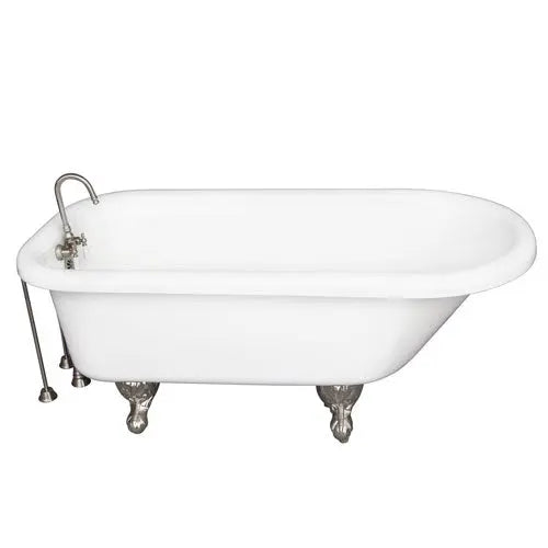 Barclay TKADTR60-WBN4 Anthea 60″ Acrylic Roll Top Tub Kit in White – Brushed Nickel Accessories Barclay Products