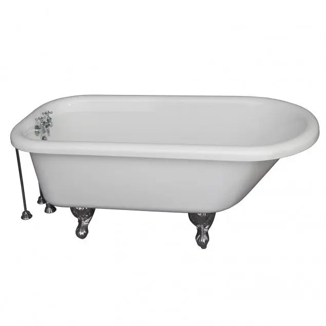 Barclay TKADTR60-WCP7 Anthea 60″ Acrylic Roll Top Tub Kit in White – Polished Chrome Accessories Barclay Products