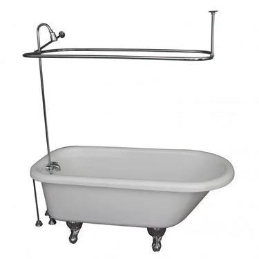 Barclay TKADTR67-WCP5 Asia 67" Acrylic Roll Top Tub Kit in White - Polished Chrome Accessories Barclay Products