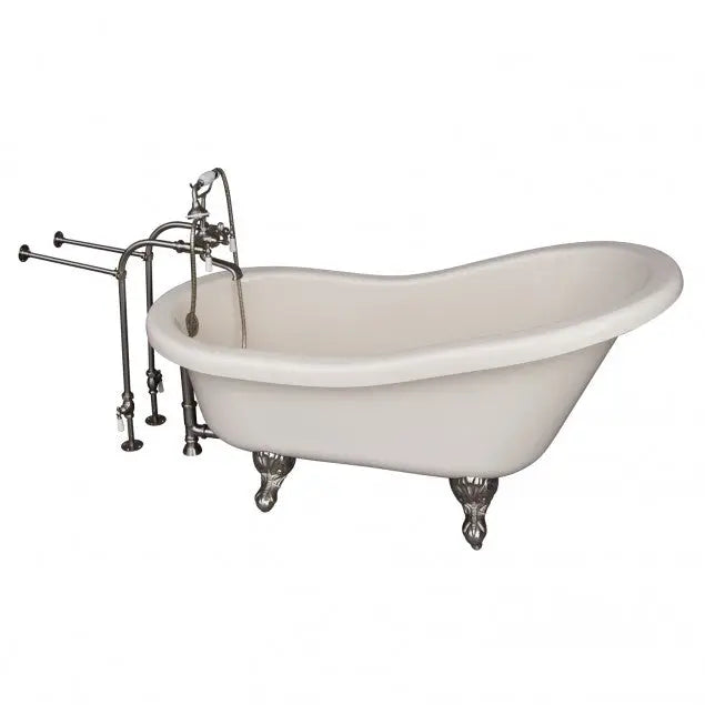 Barclay TKADTS60-BBN1 Fillmore 60″ Acrylic Slipper Tub Kit in Bisque – Brushed Nickel Accessories