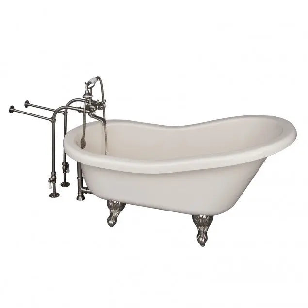 Barclay TKADTS60-BBN2 Fillmore 60″ Acrylic Slipper Tub Kit in Bisque – Brushed Nickel Accessories