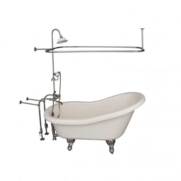 Barclay TKADTS60-BBN3 Fillmore 60″ Acrylic Slipper Tub Kit in Bisque – Brushed Nickel Accessories