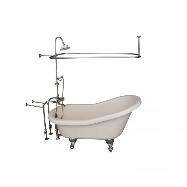 Barclay TKADTS60-BBN4 Fillmore 60″ Acrylic Slipper Tub Kit in Bisque – Brushed Nickel Accessories