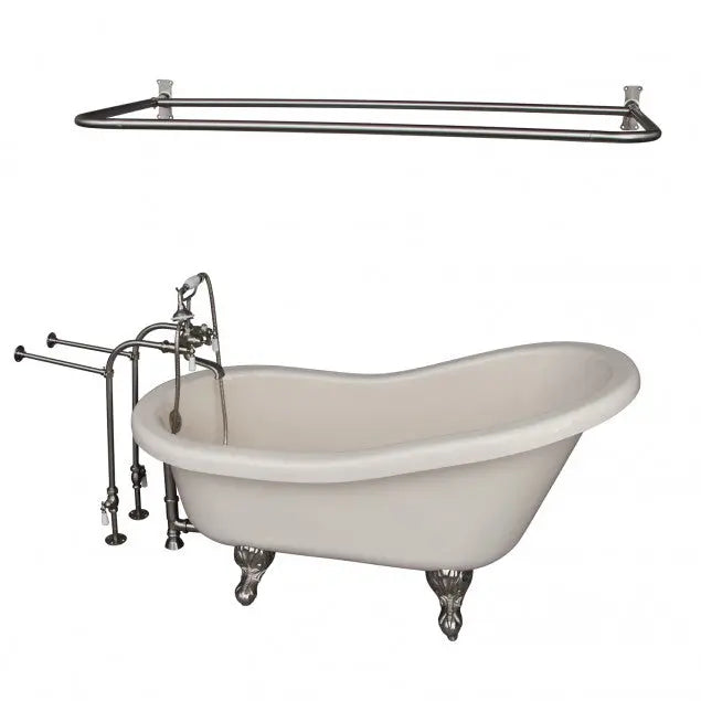 Barclay TKADTS60-BBN5 Fillmore 60″ Acrylic Slipper Tub Kit in Bisque – Brushed Nickel Accessories
