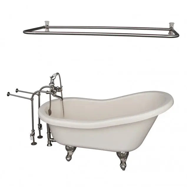 Barclay TKADTS60-BBN6 Fillmore 60″ Acrylic Slipper Tub Kit in Bisque – Brushed Nickel Accessories