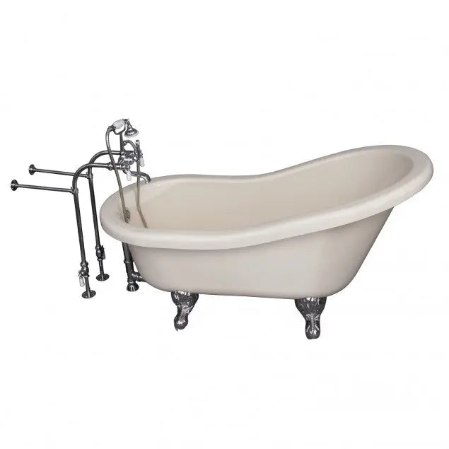 Barclay TKADTS60-BCP1 Fillmore 60″ Acrylic Slipper Tub Kit in Bisque – Polished Chrome Accessories