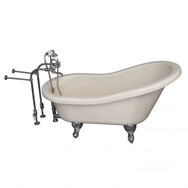 Barclay TKADTS60-BCP2 Fillmore 60″ Acrylic Slipper Tub Kit in Bisque – Polished Chrome Accessories