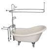Barclay TKADTS60-BCP3 Fillmore 60″ Acrylic Slipper Tub Kit in Bisque – Polished Chrome Accessories