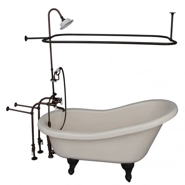 Barclay TKADTS60-BORB3 Fillmore 60″ Acrylic Slipper Tub Kit in Bisque – Oil Rubbed Bronze Accessories