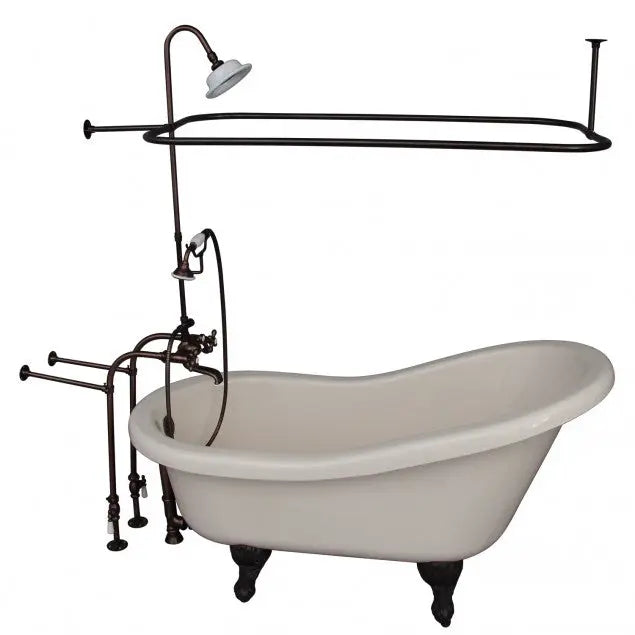 Barclay TKADTS60-BORB4 Fillmore 60″ Acrylic Slipper Tub Kit in Bisque – Oil Rubbed Bronze Accessories