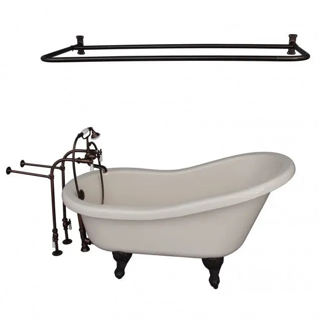 Barclay TKADTS60-BORB5 Fillmore 60″ Acrylic Slipper Tub Kit in Bisque – Oil Rubbed Bronze Accessories