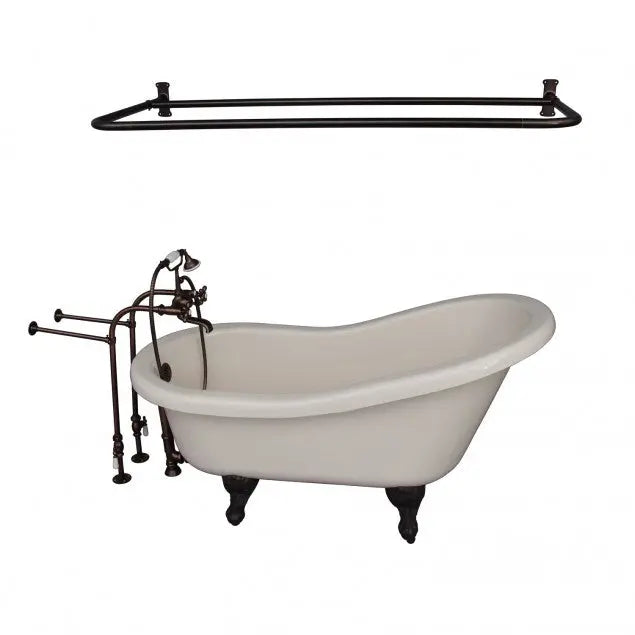 Barclay TKADTS60-BORB6 Fillmore 60″ Acrylic Slipper Tub Kit in Bisque – Oil Rubbed Bronze Accessories