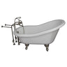 Barclay TKADTS60-WBN1 Fillmore 60" Acrylic Slipper Premium Tub Kit in White with Brushed Nickel Accessories