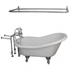 Barclay TKADTS60-WCP5 Fillmore 60″ Acrylic Slipper Tub Kit in White – Polished Chrome Accessories